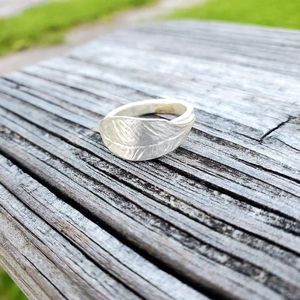 Sterling silver feather ring